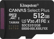 Kingston Canvas Select Plus Gen3 R150 microSDXC 512GB, UHS-I U3, A1, Class 10