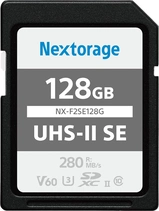 Nextorage NX-F2SE R280/W100 SDXC 128GB, UHS-II U3, Class 10