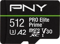 PNY Pro Elite Prime R200/W150 microSDXC 512GB Kit, UHS-I U3, A2, Class 10