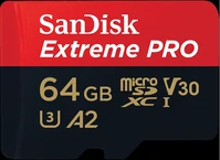 SanDisk Extreme PRO R200/W90 microSDXC 64GB Kit, UHS-I U3, A2, Class 10