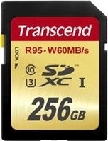 Transcend R95/W60 SDXC 256GB, UHS-I U3, Class 10