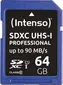 Intenso Professional R90 SDXC 64GB, UHS-I U3, Class 10