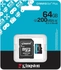Kingston Canvas Go! Plus Gen4 R200 microSDXC 64GB Kit, UHS-I U3, A2, Class 10