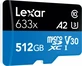 Lexar High-Performance 633x R100/W70 microSDXC 512GB Kit, UHS-I U3, A2, Class 10