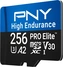 PNY Pro Elite High Endurance R100/W90 microSDXC 256GB Kit, UHS-I U3, A2, Class 10