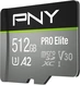 PNY Pro Elite R100/W90 microSDXC 512GB Kit, UHS-I U3, A2, Class 10