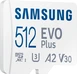 Samsung EVO Plus 2021 R130 microSDXC 512GB Kit, UHS-I U3, A2, Class 10