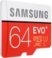 Samsung EVO+ R80/W20 microSDXC 64GB Kit, UHS-I, Class 10