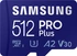 Samsung PRO Plus R160/W120 microSDXC 512GB USB-Kit, UHS-I U3, A2, Class 10