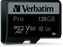 Verbatim Pro U3 R90/W45 microSDXC 128GB Kit, UHS-I U3, Class 10
