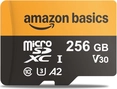 AmazonBasics High Speed R200/W150 microSDXC 256GB Kit, UHS-I U3, ...