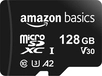 AmazonBasics Normal Speed R100/W60 microSDXC 128GB Kit, UHS-I U3,...