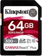 Kingston Canvas React Plus R300/W260 SDXC 64GB, UHS-II U3, Class 10