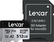 Lexar Professional SILVER PLUS R205/W150 microSDXC 512GB Kit, UHS...