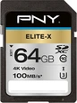 PNY Elite-X R100 SDXC 64GB, UHS-I U3, Class 10