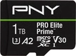 PNY Pro Elite Prime R200/W150 microSDXC 1TB Kit, UHS-I U3, A2, Cl...