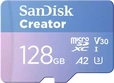 SanDisk Creator R190/W90 microSDXC 128GB Kit, UHS-I U3, A2, Class...