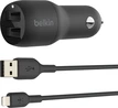 Belkin BoostCharge Dual USB-A зарядка в машину 24W + USB-A to Lig...