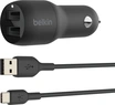 Belkin BoostCharge Dual USB-A зарядка в машину 24W + USB-A to USB...